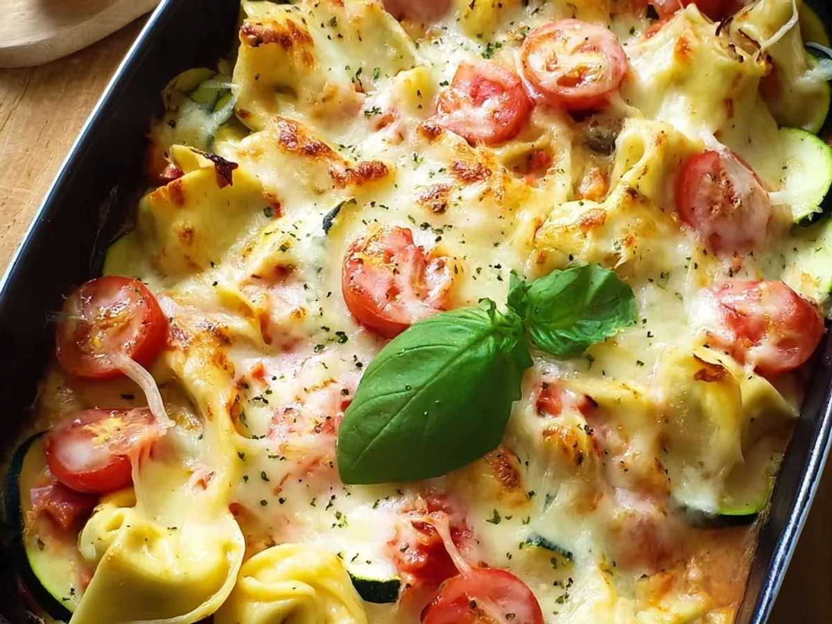Cremiger Vegetarischer Tortellini Auflauf - Bild 2