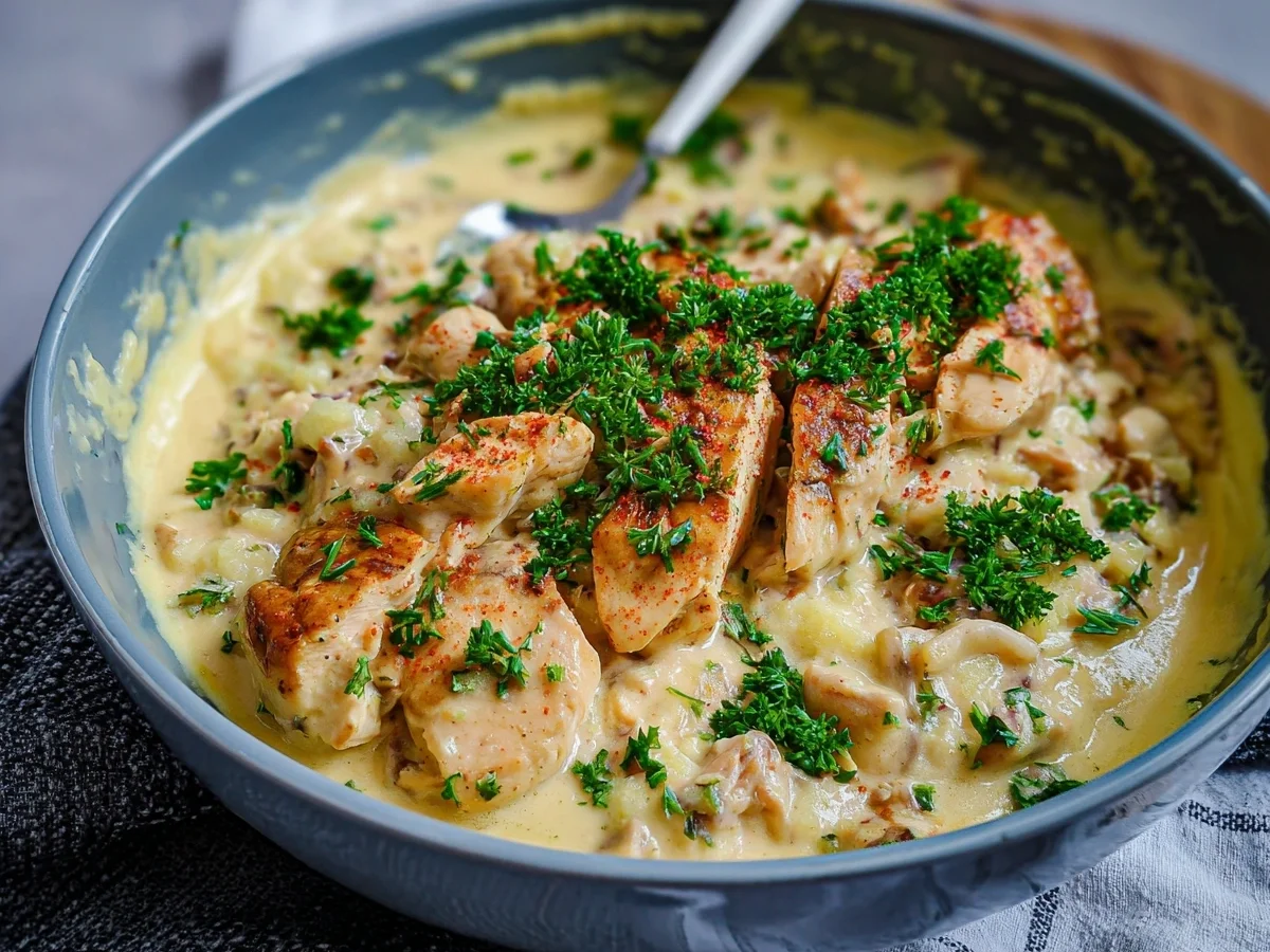 Cremiges Hähnchengeschnetzeltes in Frischkäsesauce - Bild 1