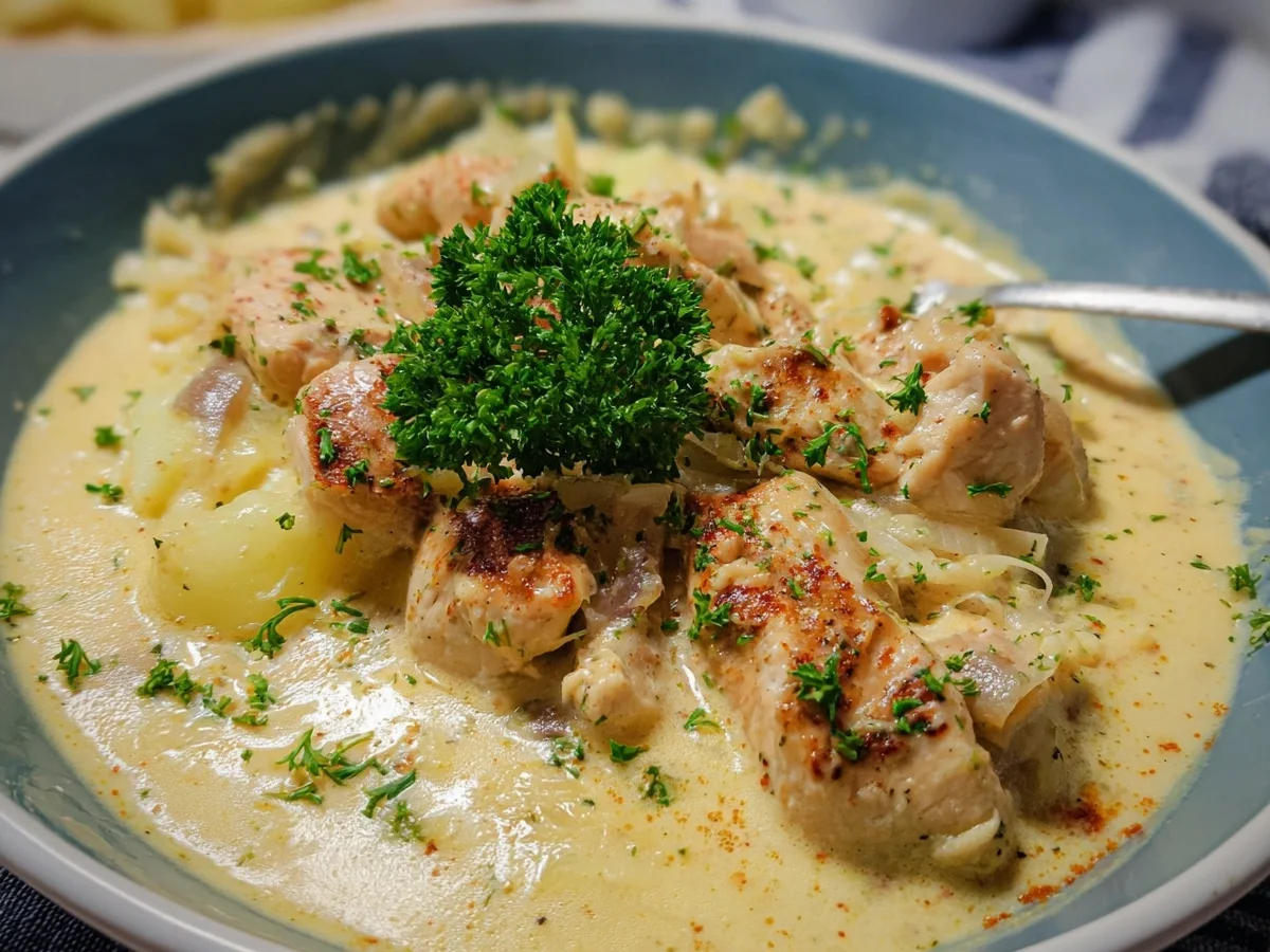 Cremiges Hähnchengeschnetzeltes in Frischkäsesauce - Bild 2