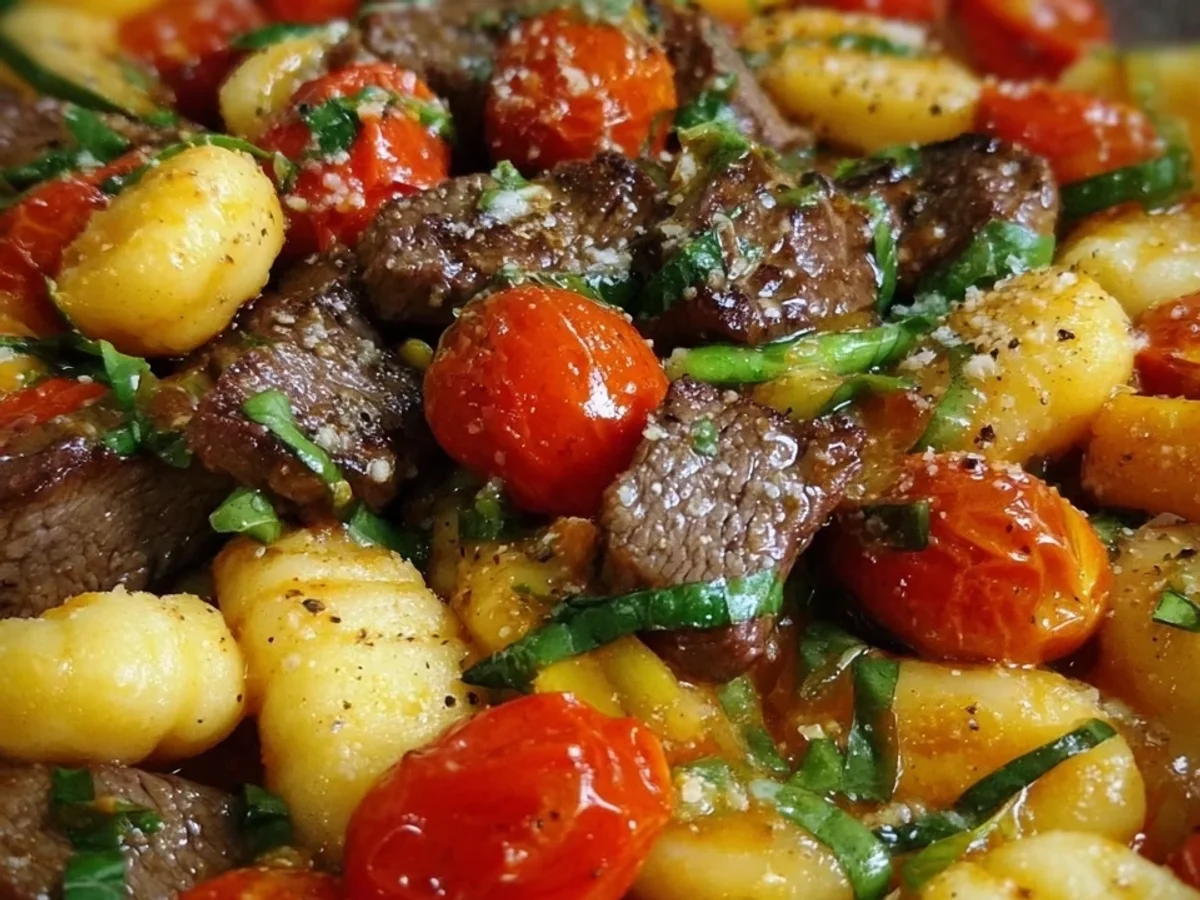 Gnocchi mit Rinderfilet & Kirschtomaten - Bild 1