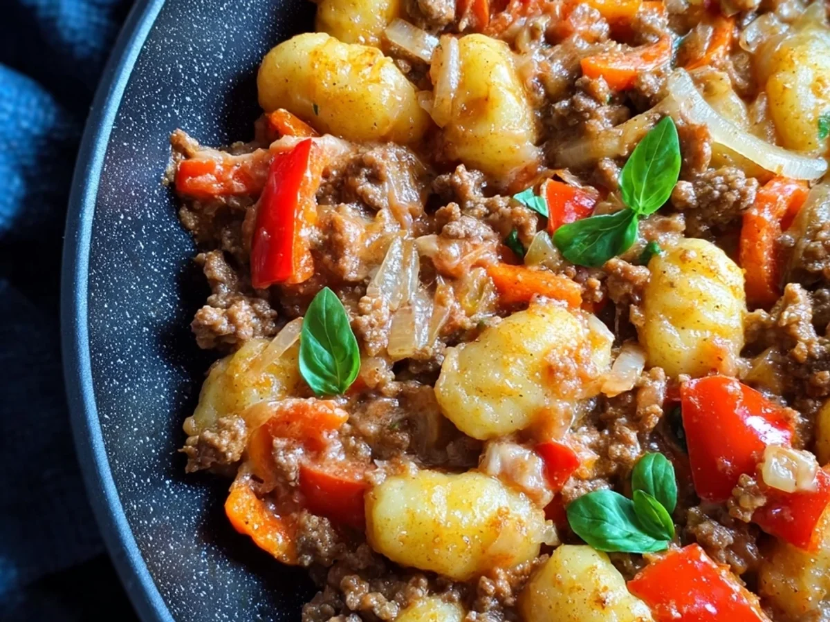 Gnocchi Pfanne mit Hackfleisch & Paprika: Schnell zubereitet - Bild 2