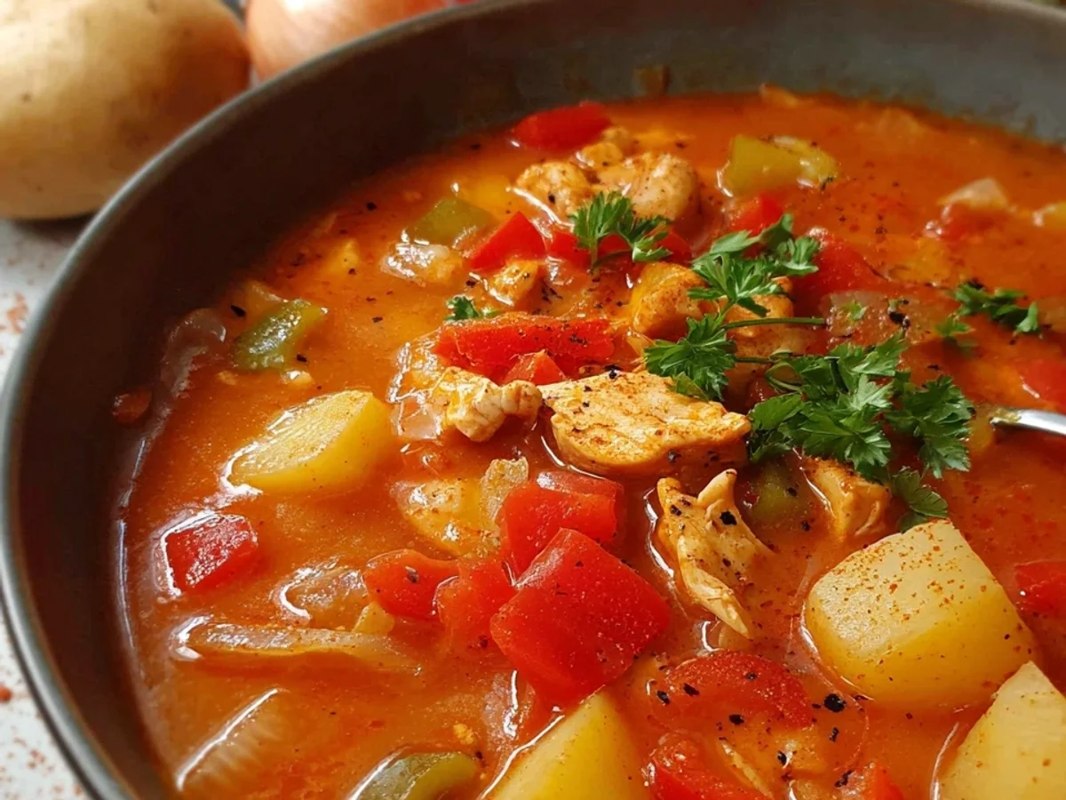 Hähnchen Gulaschsuppe: Einfaches Familienrezept - Bild 1