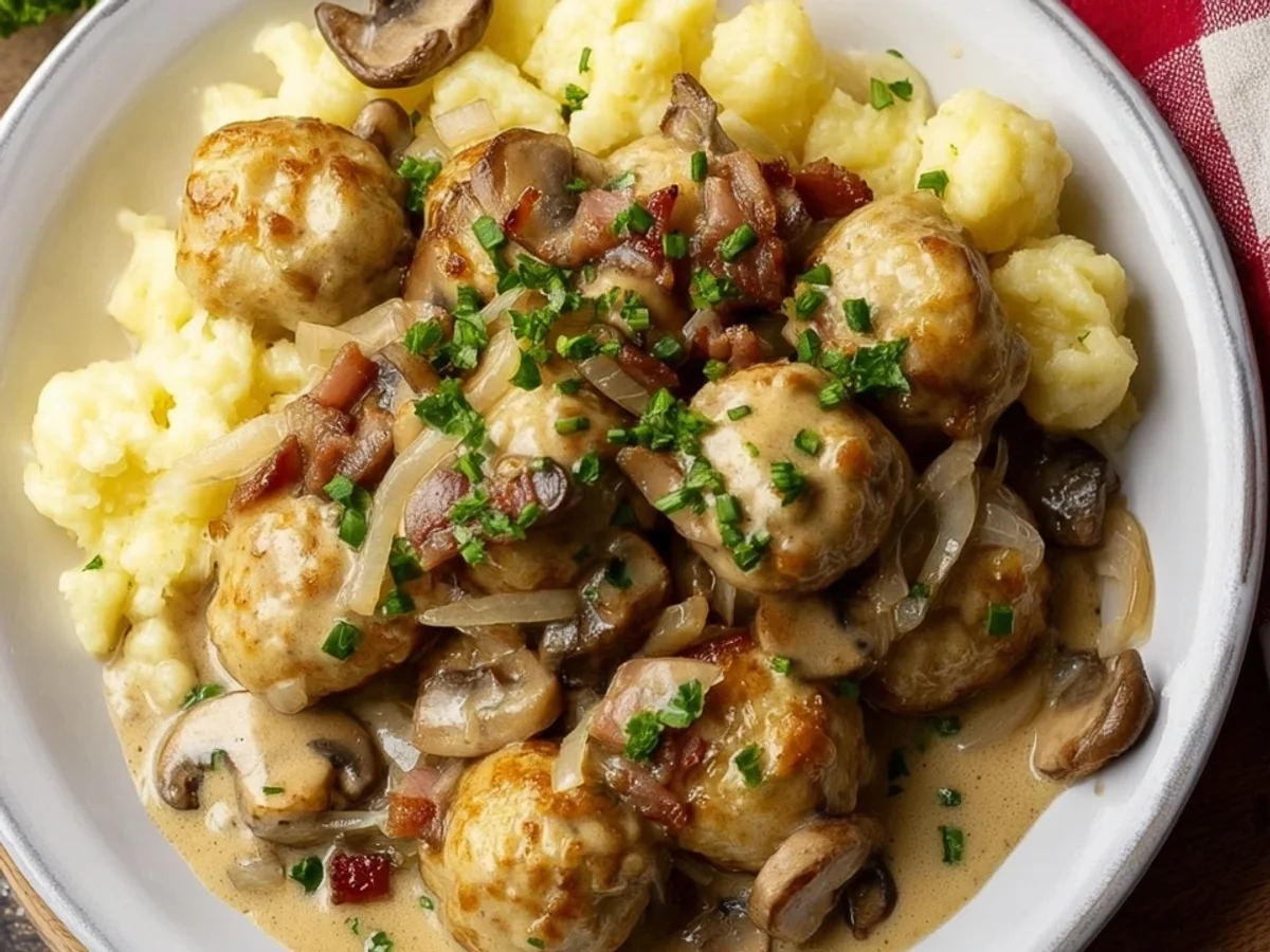 Jägerklößchen mit Champignons: Einfaches Familienrezept - Bild 2