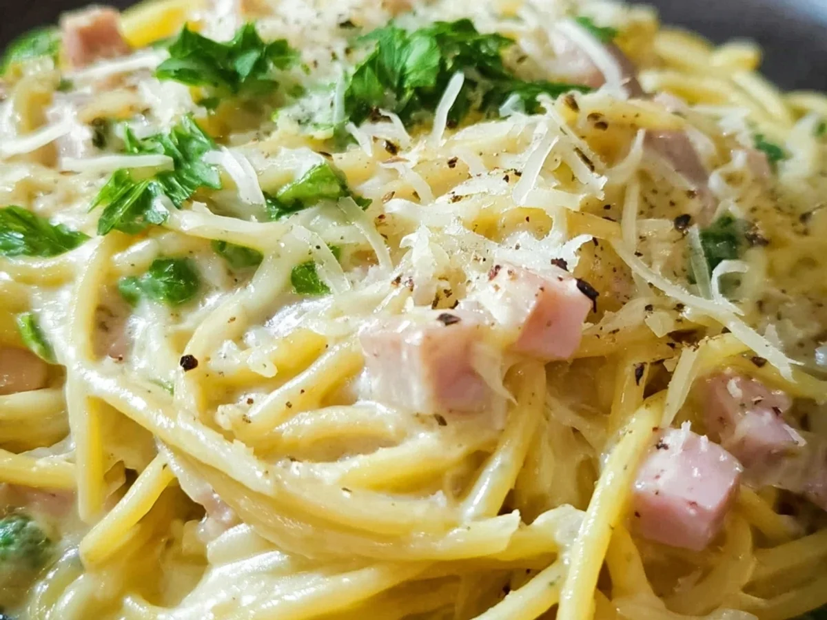 One Pot Spaghetti mit Puten-Schinken-Sahne-Soße - Bild 2