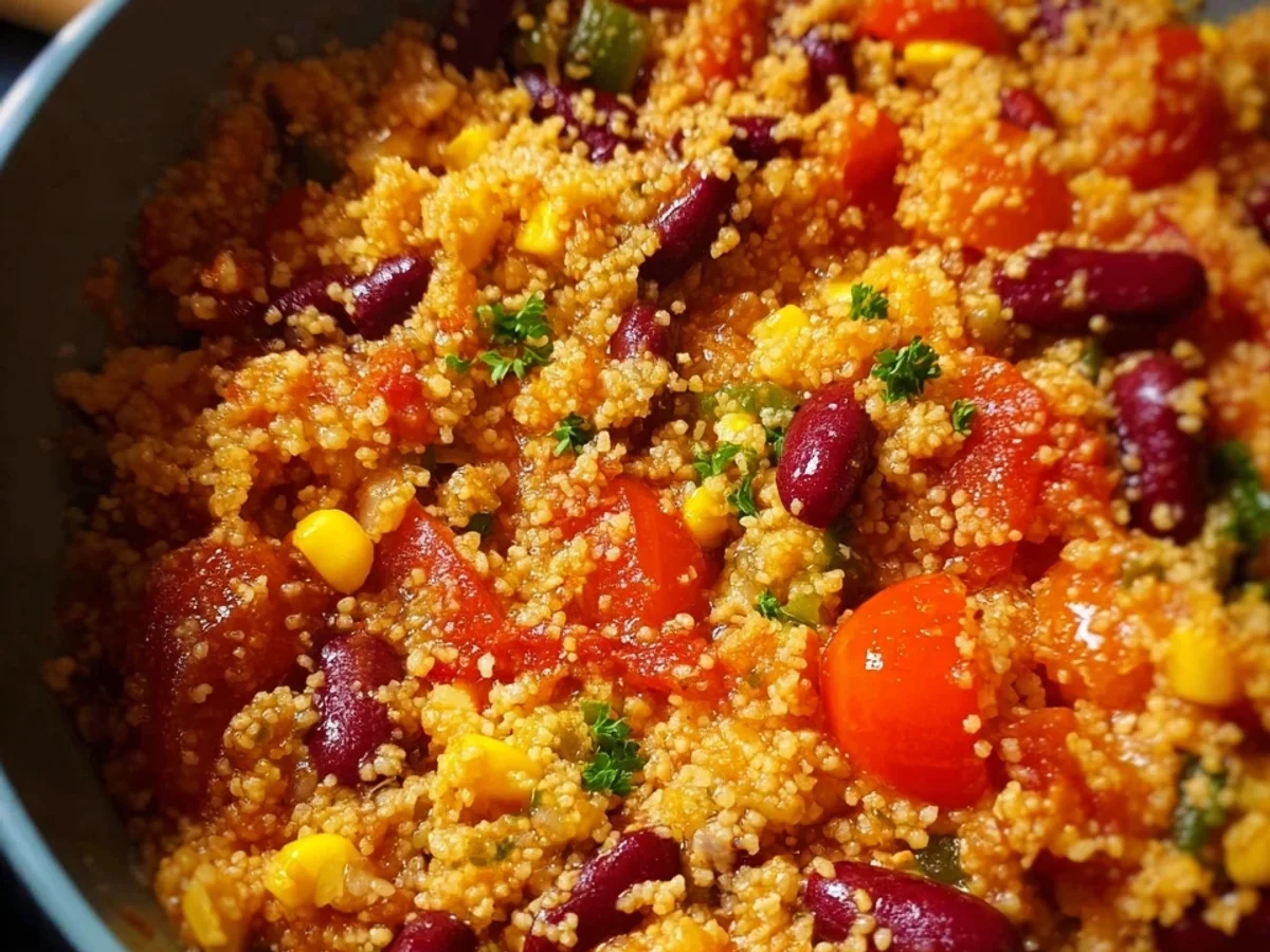Schnelle Couscous-Pfanne mit Tomaten & Kidneybohnen - Bild 1