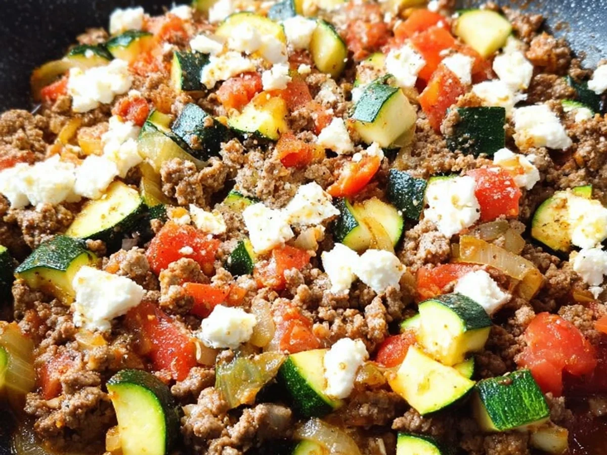 Schnelle Low-Carb Zucchini Hackfleisch Pfanne - Bild 1