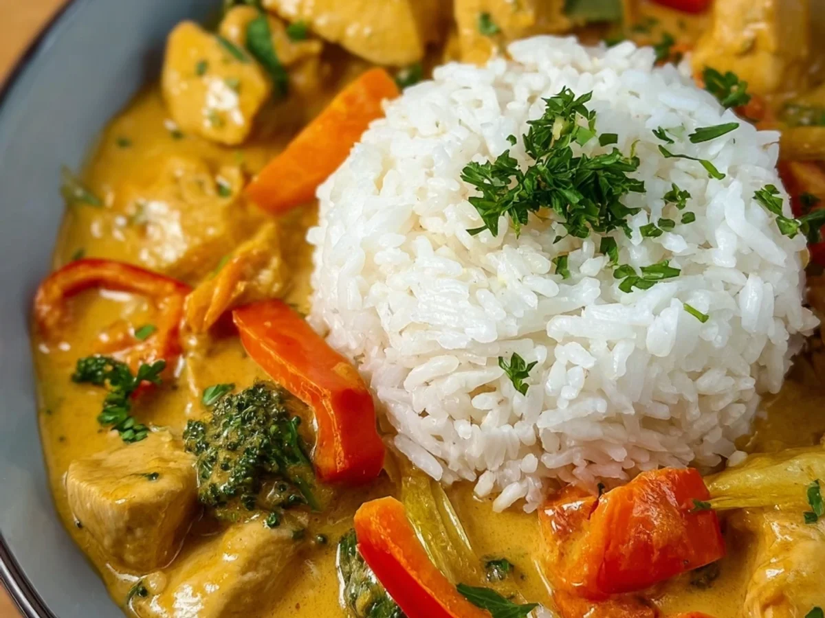 Schnelles Hähnchencurry: Cremig, einfach & lecker mit Reis - Bild 2