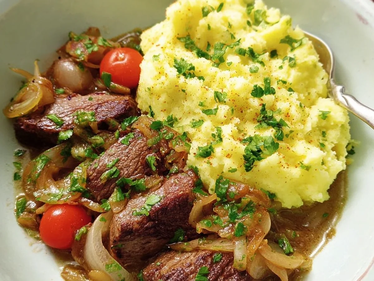 Zarte Steak-Pfanne mit cremigem Püree - Bild 2