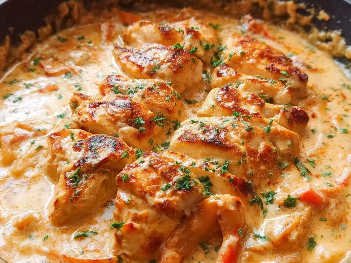 Zartes Paprika-Sahne-Hähnchen aus dem Ofen - Bild 2