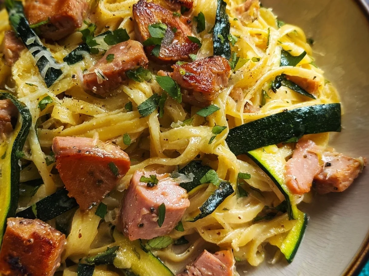 Zucchini-Truthahnschinken-Pasta: Schnell & lecker in 25 Min. - Bild 1