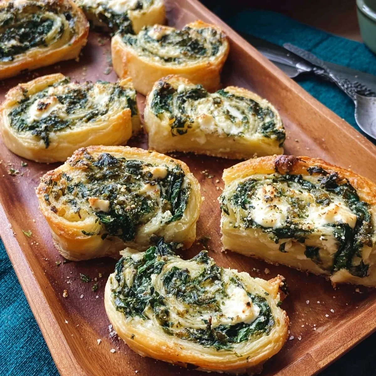 Blätterteigschnecken mit Spinat & Feta: Herzhaft & Schnell