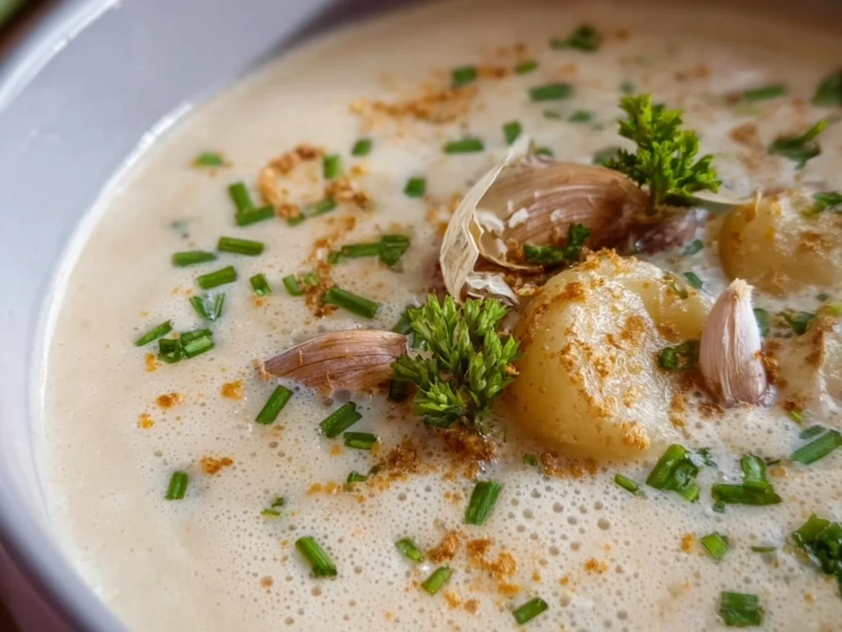 Cremige Knoblauch Suppe: Einfaches & Wärmendes Rezept - Beitragsbild