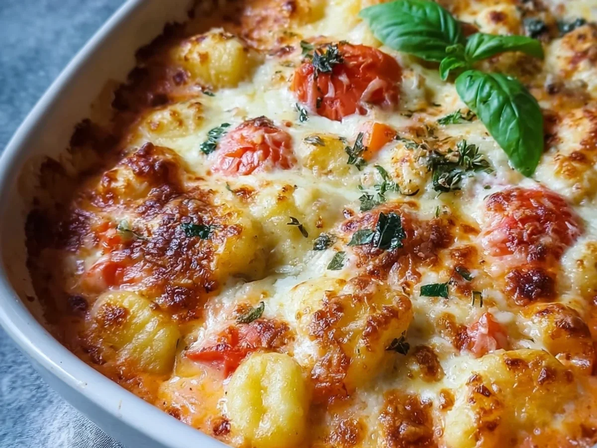 Cremiger Gnocchi Auflauf mit Tomate-Sahne-Sauce - Beitragsbild
