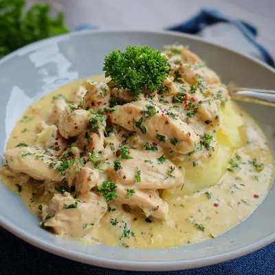 Cremiges Hähnchengeschnetzeltes in Frischkäsesauce