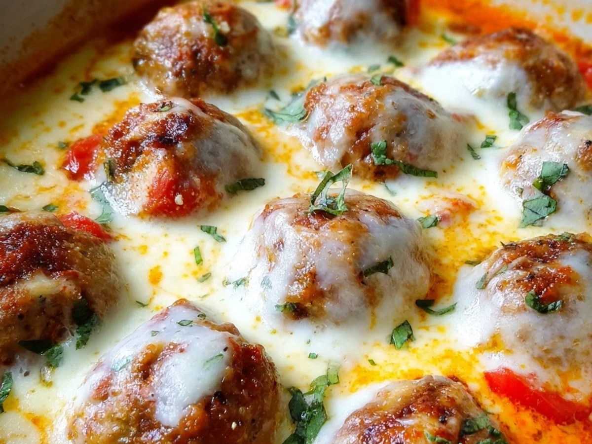 Hackbällchen Toskana: Cremige Sauce & Mozzarella - Beitragsbild