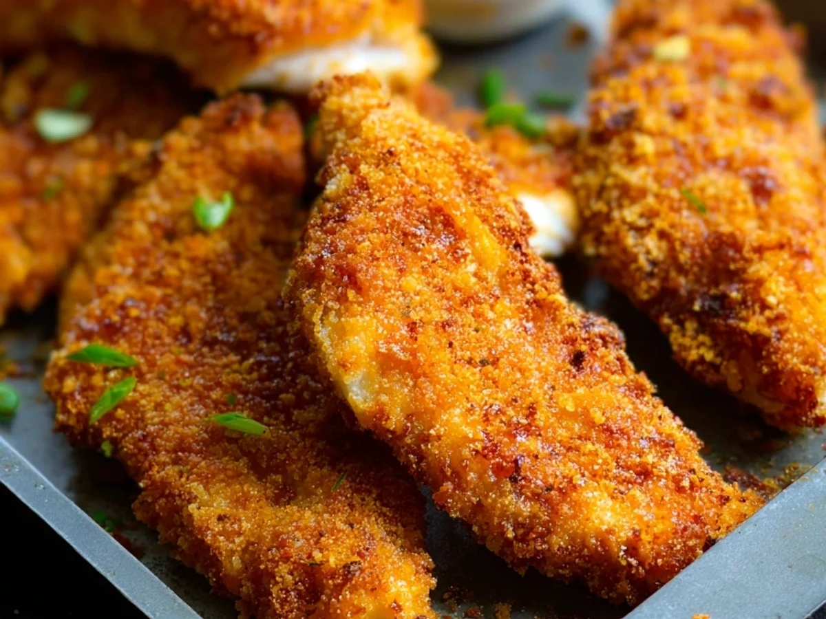 Knusprige Hähnchenstreifen aus dem Ofen: Einfach & Lecker - Beitragsbild