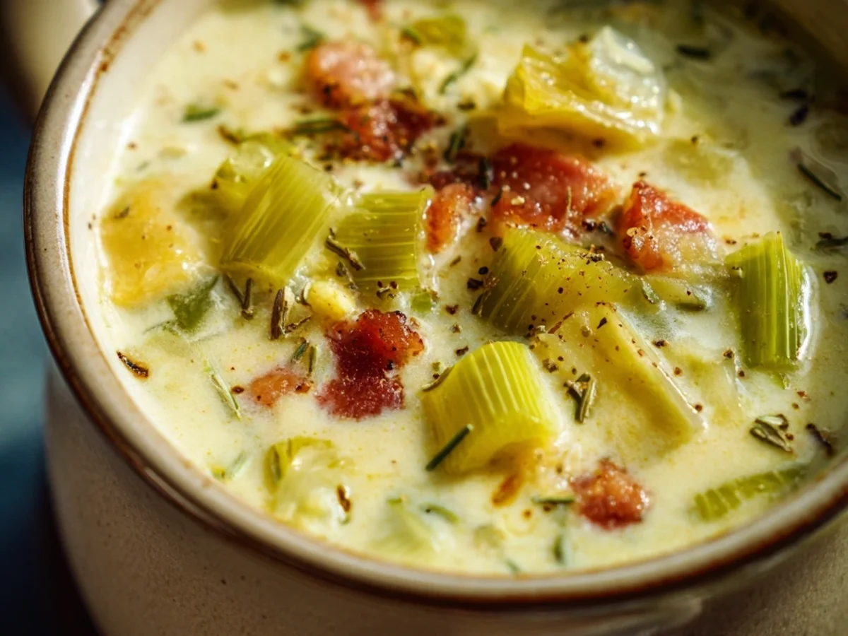 Käse-Lauch-Suppe: Kalorienarm & Low Carb Rezept - Beitragsbild