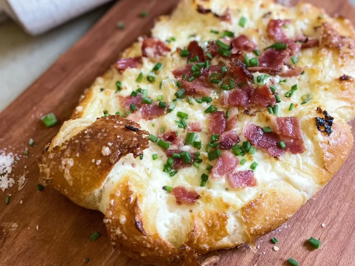 Rahmfladen aus Laugengebäck: Einfaches 4-Zutaten-Rezept - Beitragsbild