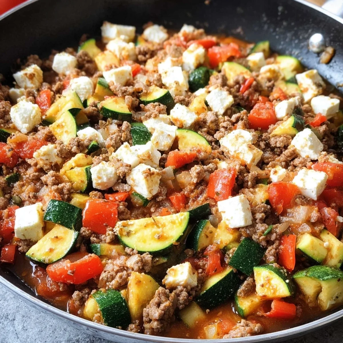 Schnelle Low-Carb Zucchini Hackfleisch Pfanne