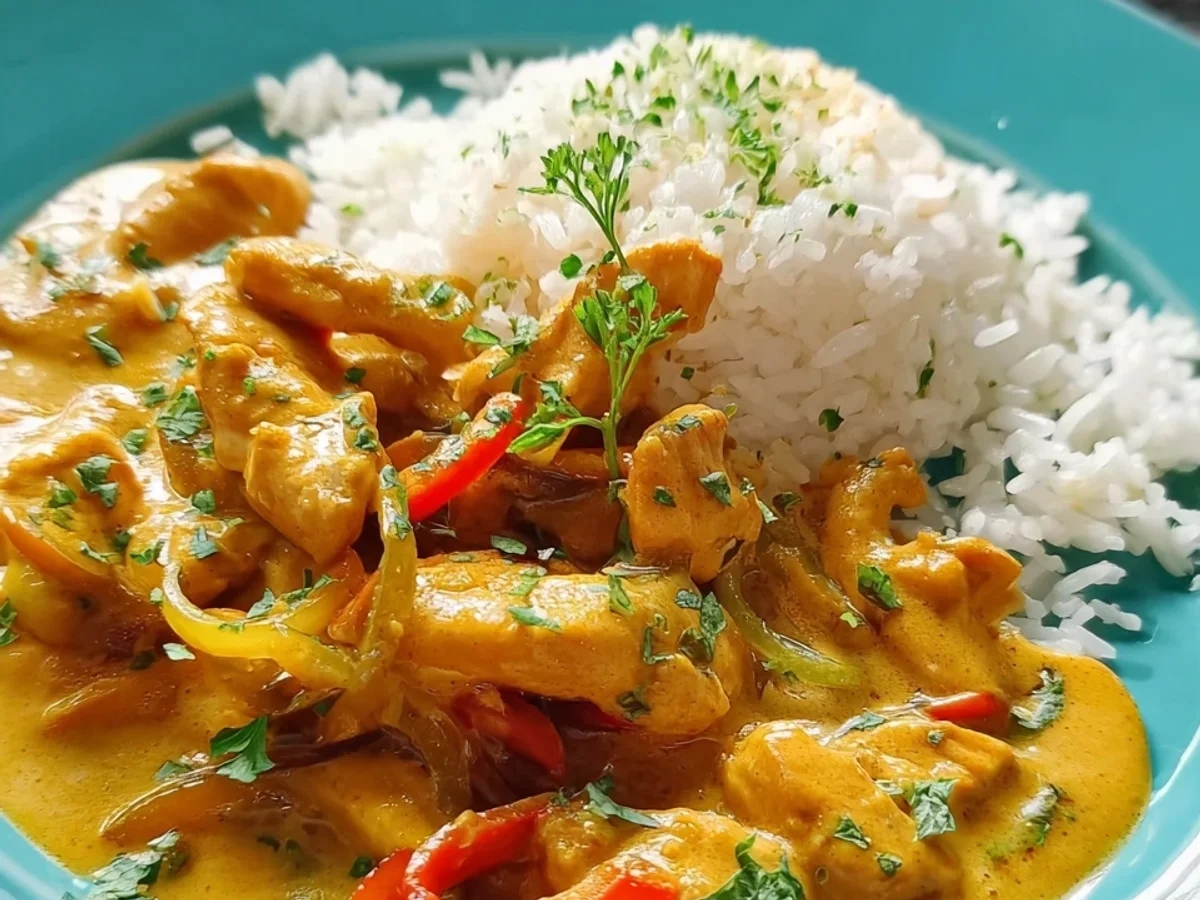 Schnelles Hähnchen Curry Geschnetzeltes in 30 Min. - Beitragsbild