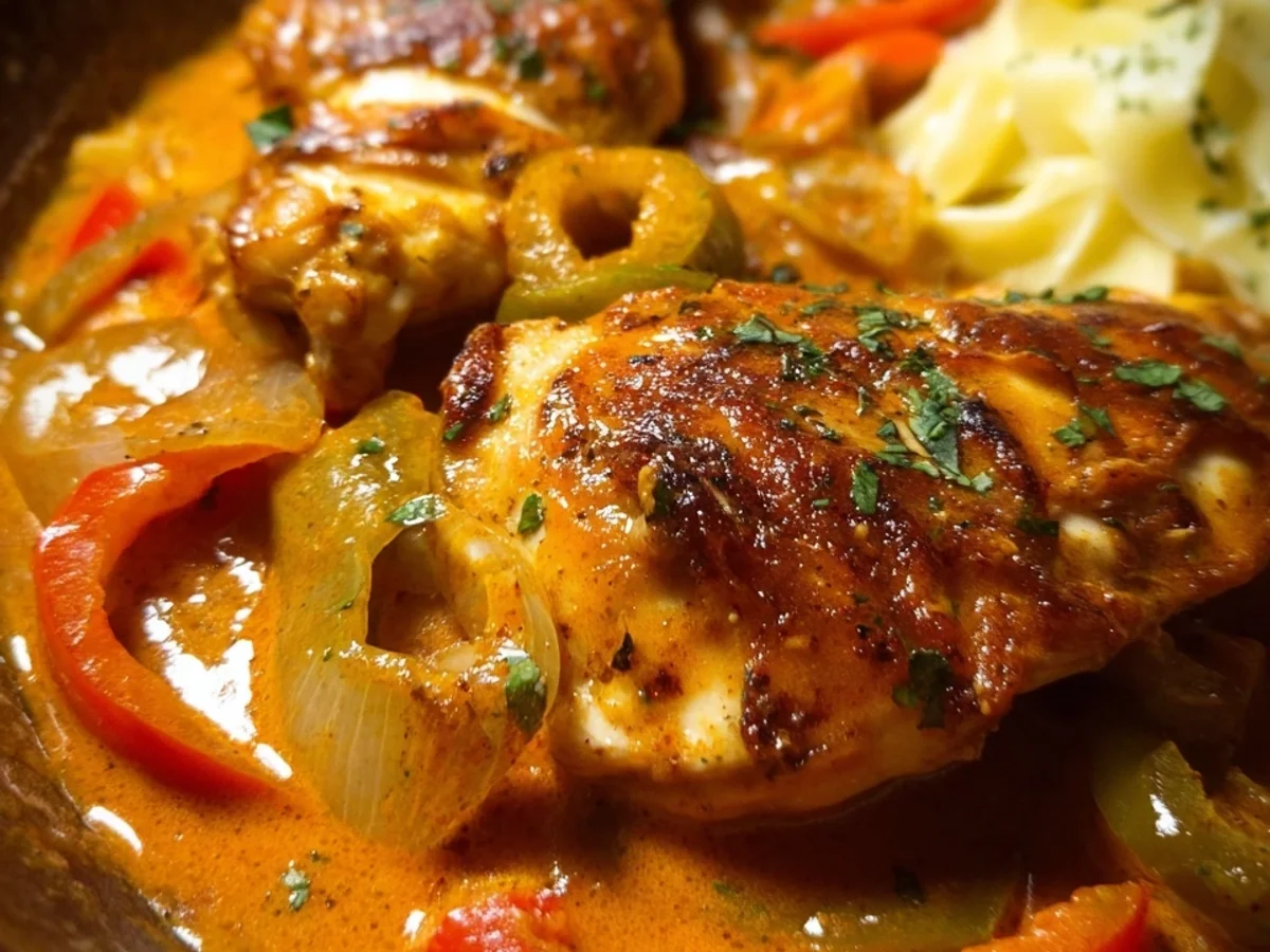 Schnelles Paprika-Sahne-Hähnchen: Cremig & ohne Fix - Beitragsbild