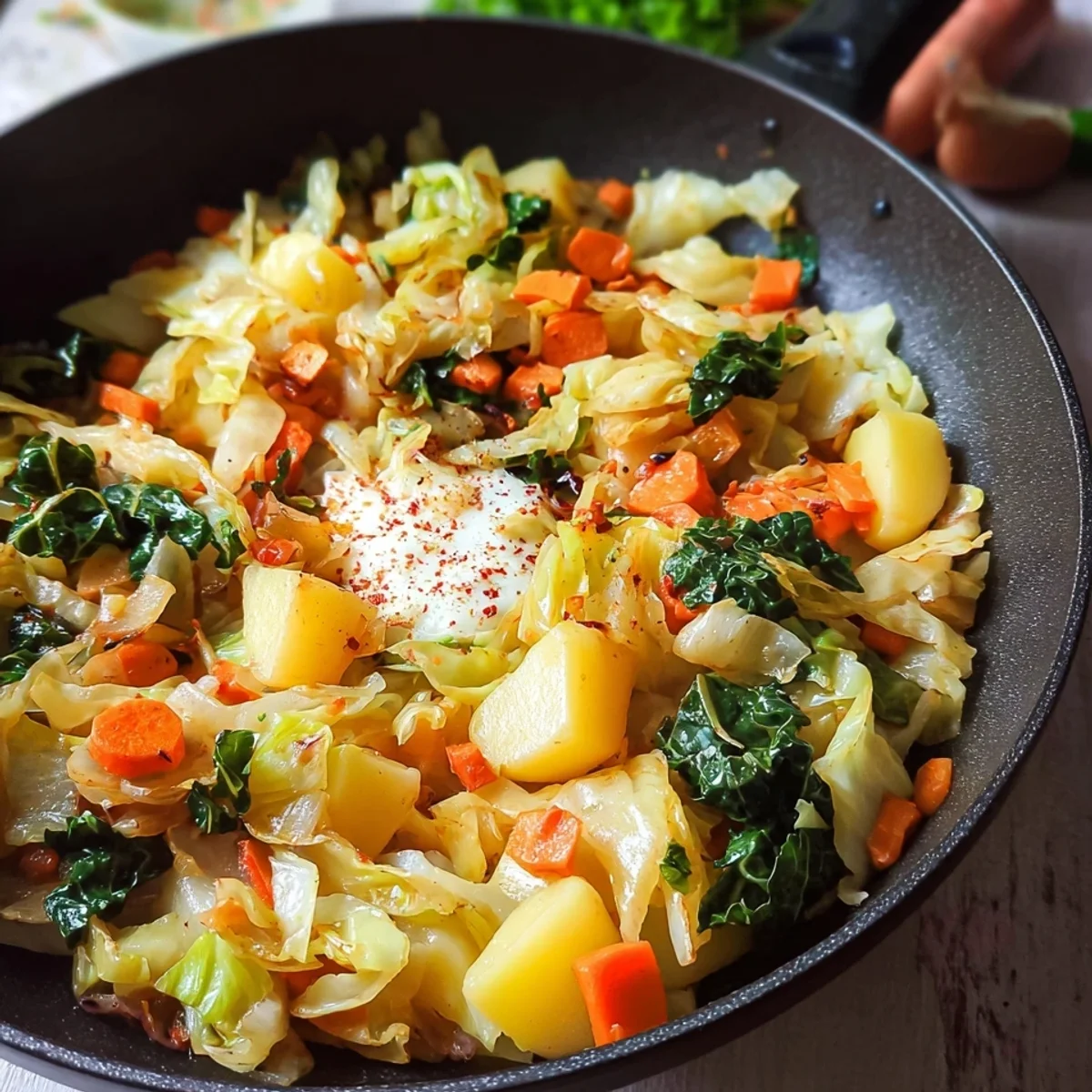 Spitzkohlpfanne mit Kartoffeln: Schnell & Vegetarisch