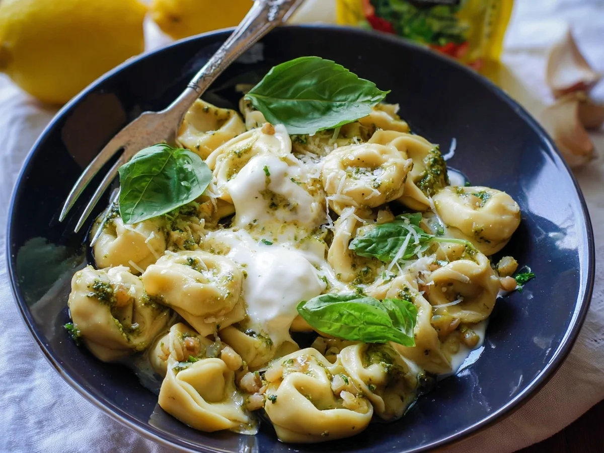 Basilikum Pesto Tortelloni in Zitronensauce - Bild 1