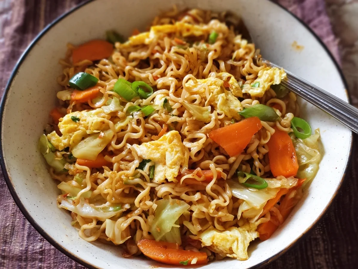 Chinesische Gebratene Nudeln mit Gemüse und Ei schnell - Bild 2