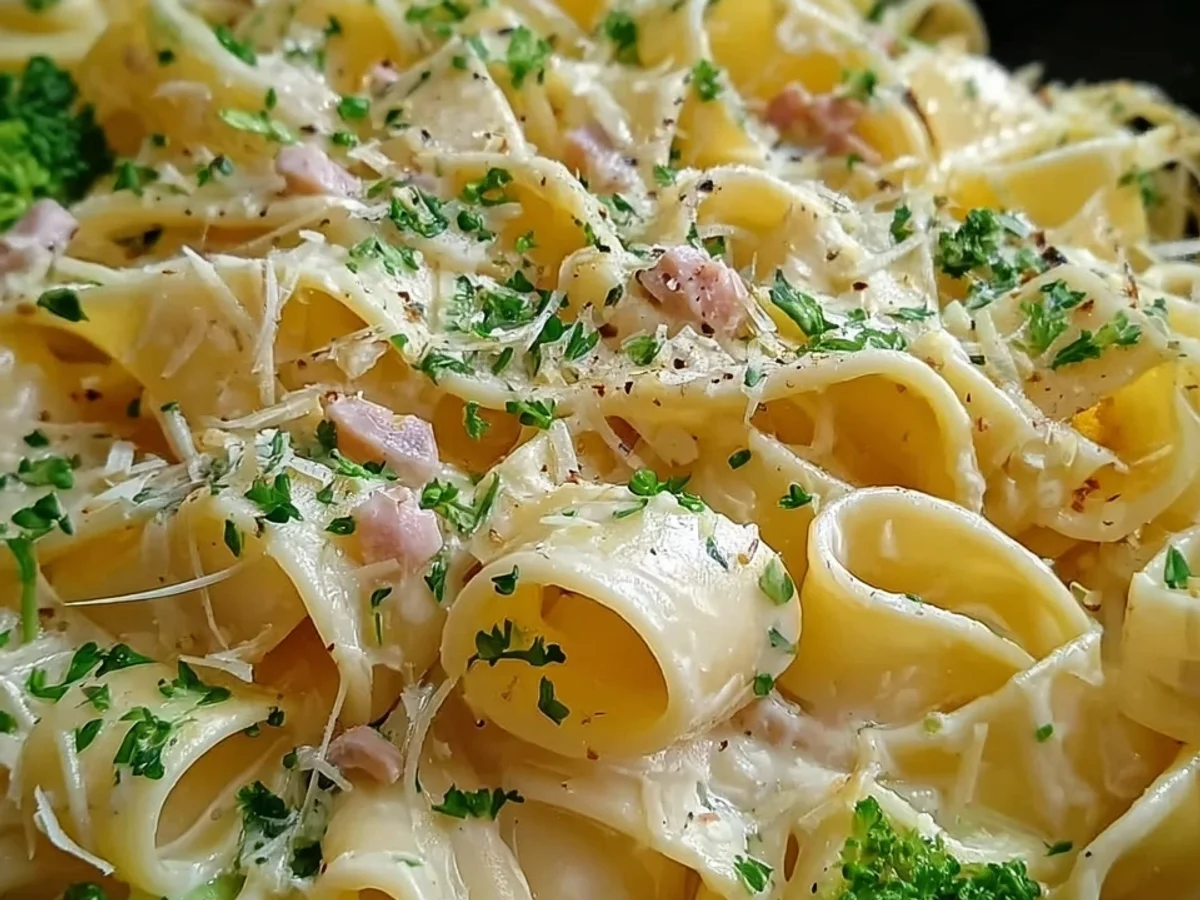 Cremige Nudeln in Käse Sahne Soße Schnelles Hauptgericht - Bild 1