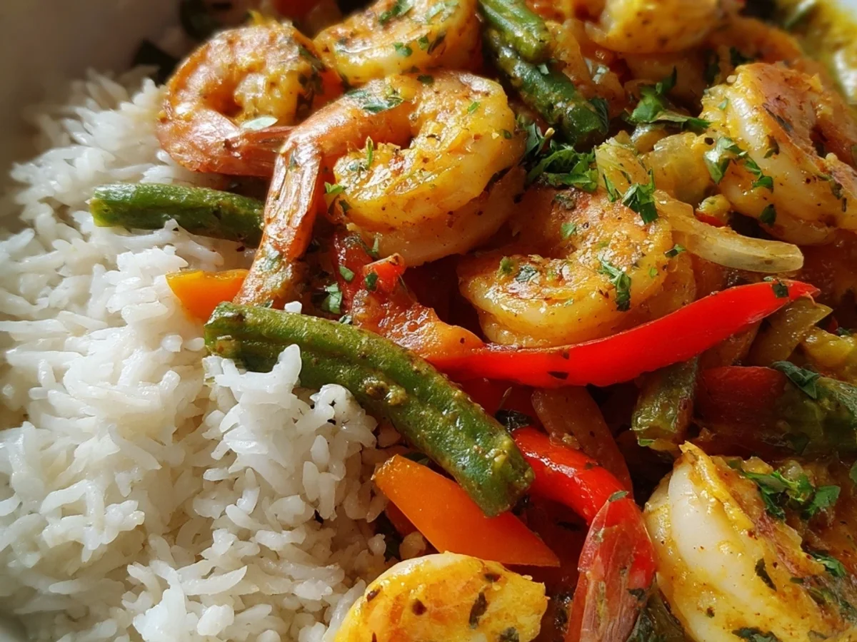 Curry Garnelen mit Gemüse & Reis in 30 Min. - Bild 1