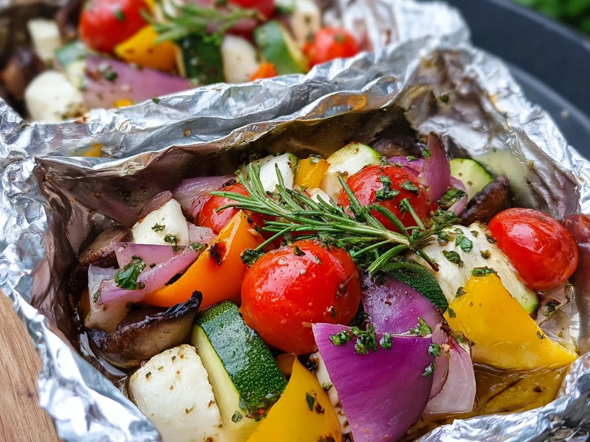 Gegrillte Gemüse-Päckchen mit Mozzarella - Bild 1