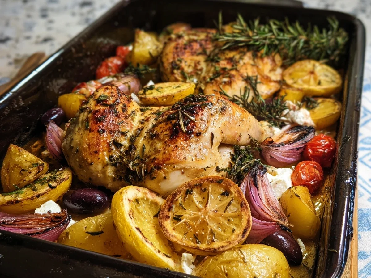Griechisches Huhn vom Blech: Schnelles 45-Minuten-Rezept - Bild 1