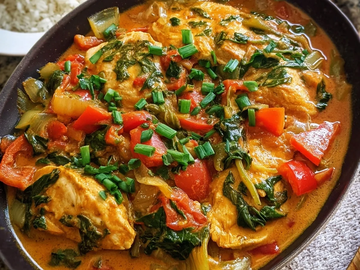 Hähnchen Curry mit Paprika & Pak Choi - Bild 1