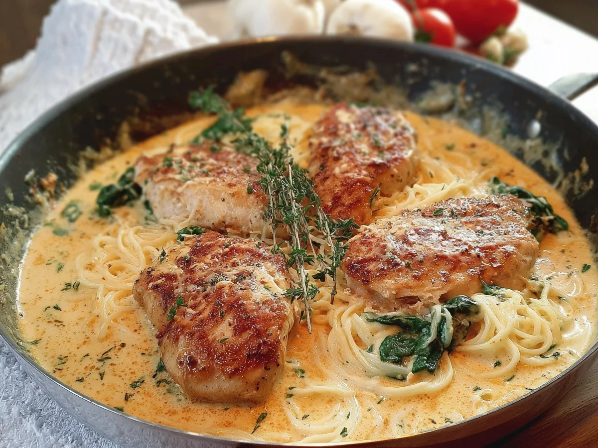 Hähnchenfilet in cremiger Frischkäse-Parmesan-Soße - Bild 1