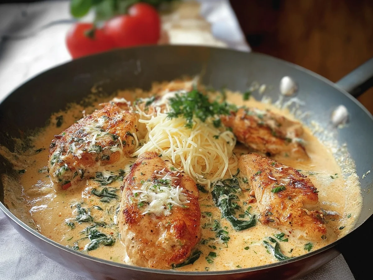 Hähnchenfilet in cremiger Frischkäse-Parmesan-Soße - Bild 2