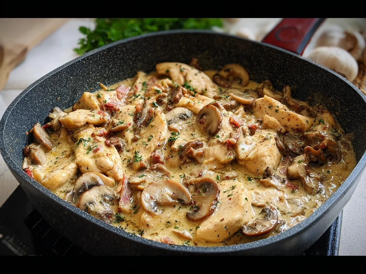 Hähnchengeschnetzeltes in Pfefferrahmsoße & Champignons - Bild 2