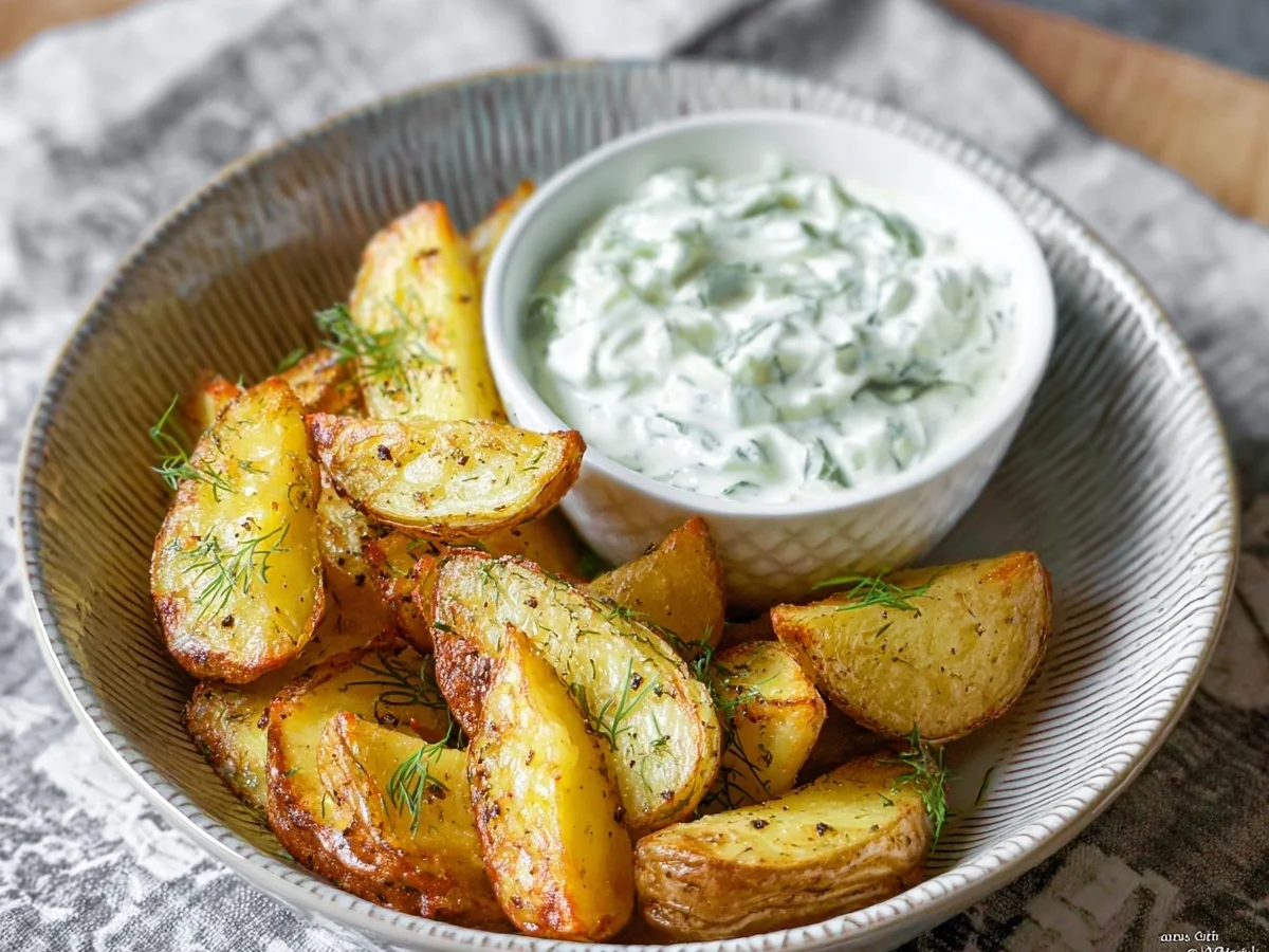 Kartoffelspalten mit Gurkendip: Einfaches Hauptgericht - Bild 2