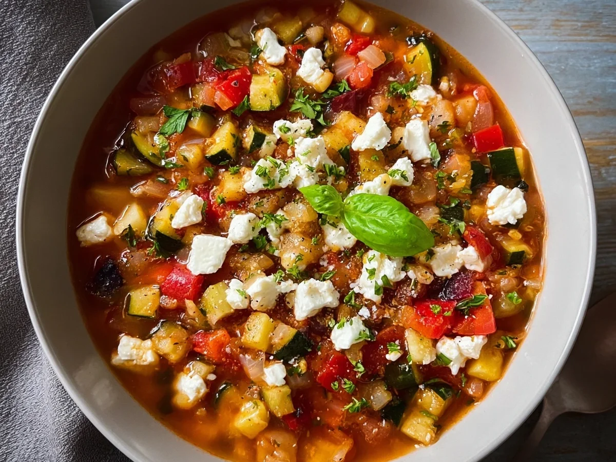 Leichte Ratatouille-Suppe mit Feta: Schnell & Sommerlich - Bild 1