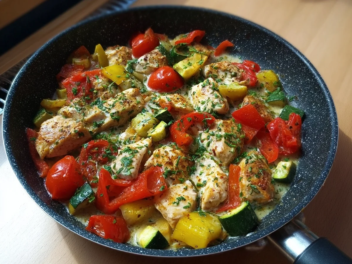 Low Carb Hähnchen-Gemüse-Pfanne: Schnell & Einfach - Bild 1