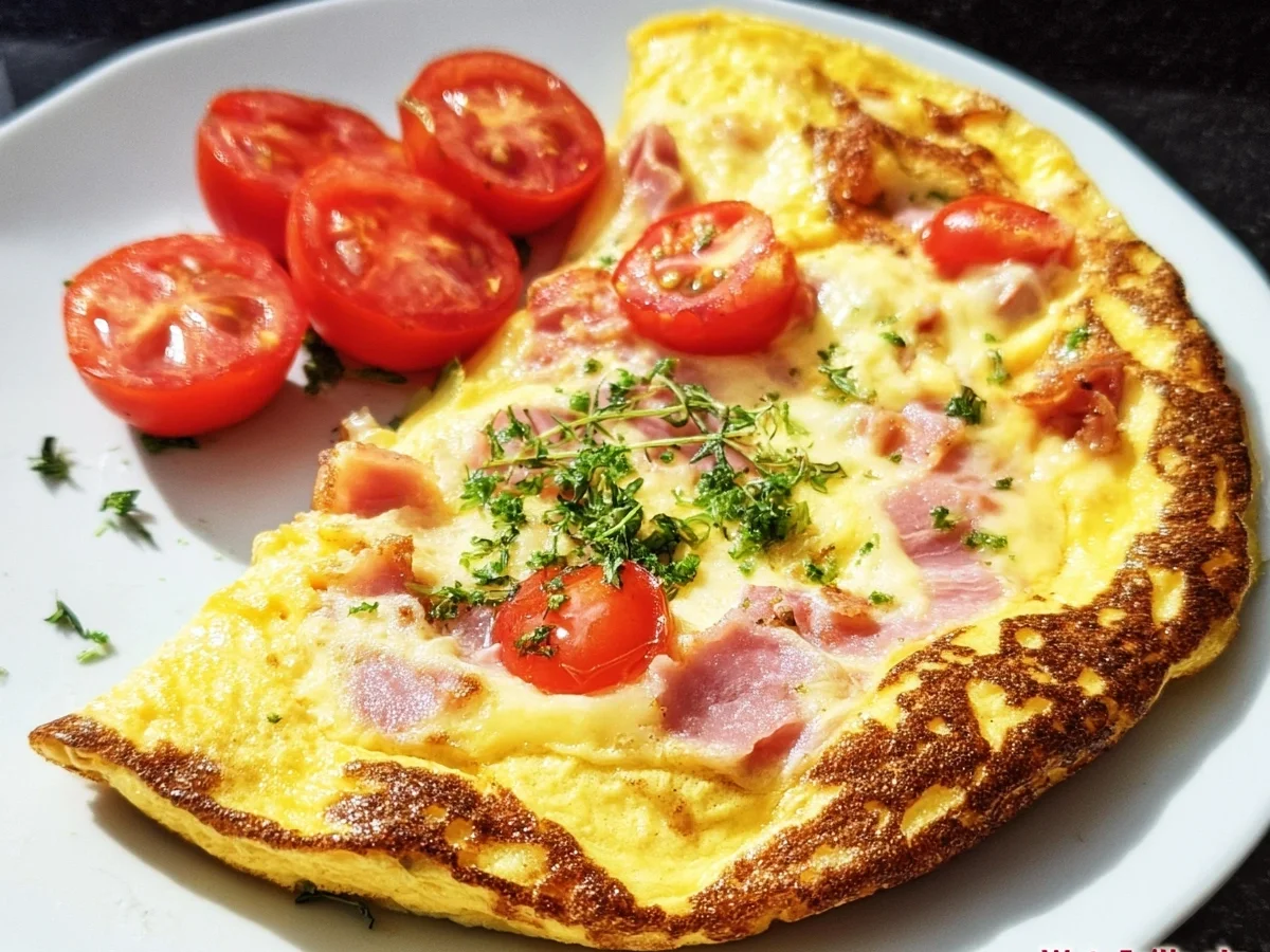 Low Carb Puten-Schinken-Käse-Omelett mit Tomaten - Bild 1