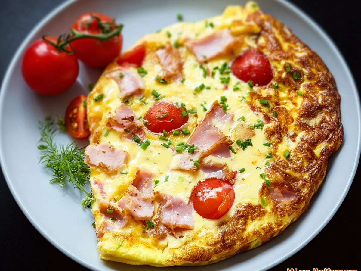 Low Carb Puten-Schinken-Käse-Omelett mit Tomaten - Bild 2