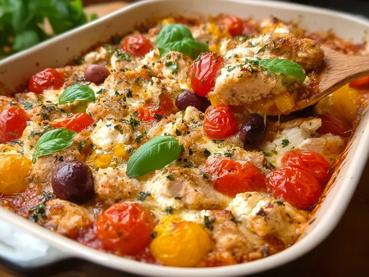 Mediterraner Low Carb Hähnchen-Feta Auflauf - Bild 2