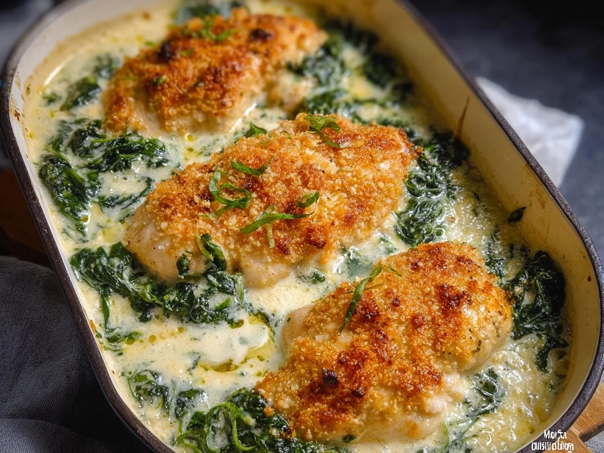 Parmesan Hähnchen in Spinatsoße: Einfaches Ofenrezept - Bild 2
