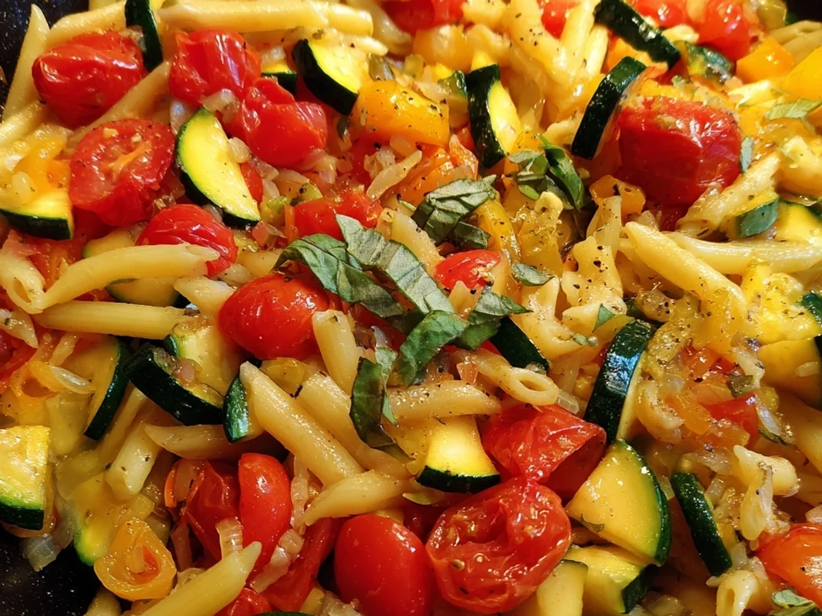 Pasta mit Zucchini, Tomaten & Knoblauch schnell & lecker - Bild 2