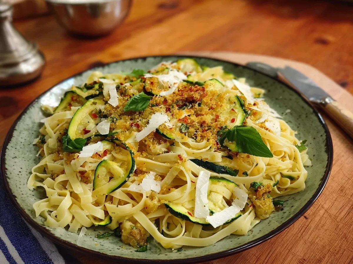 Pikante Sommer-Tagliatelle mit Zucchini & Zitronenbröseln - Bild 2