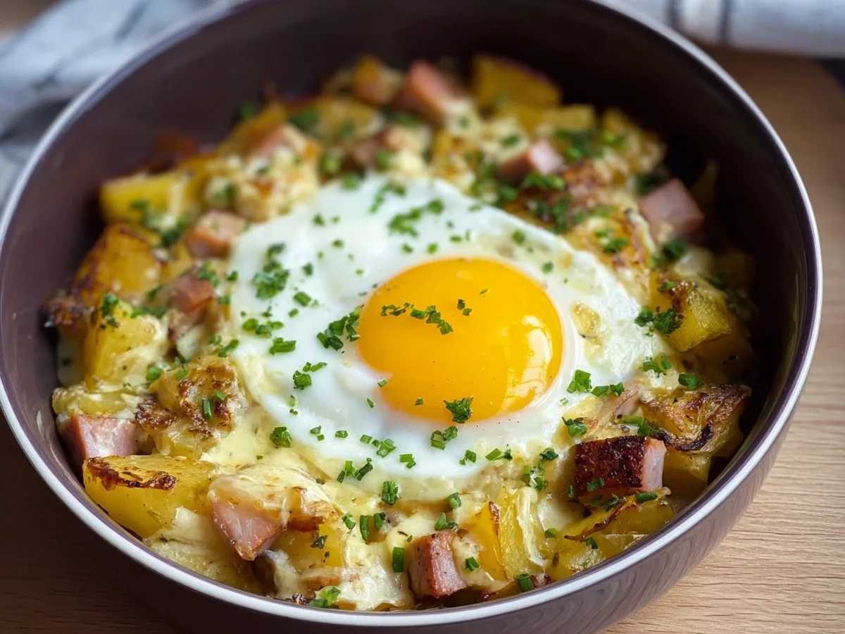 Rinder-Leberkäse-Kartoffelauflauf mit Spiegelei - Bild 2