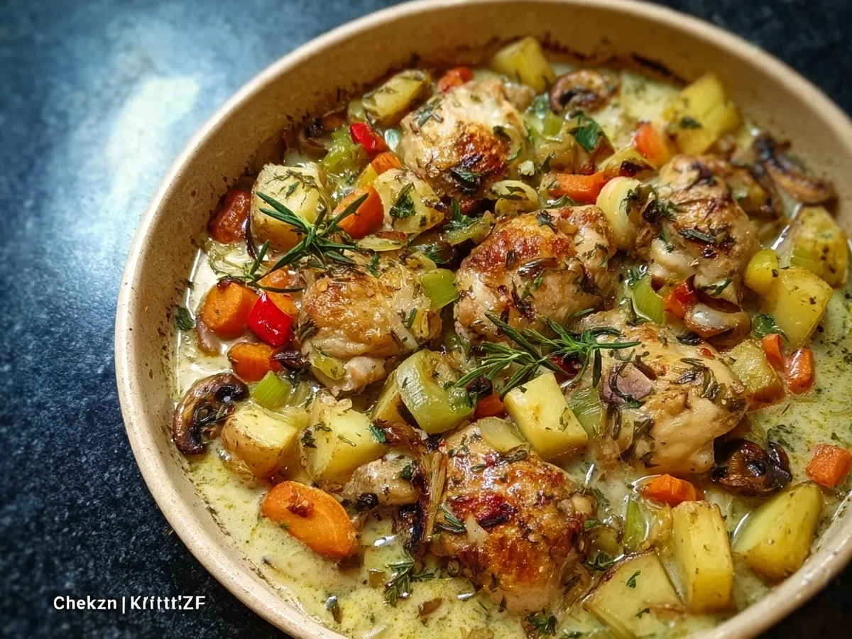 Rustikales Ofenhuhn mit Gemüse: Einfach & lecker - Bild 1