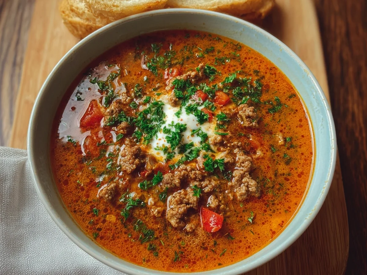Schnelle Ajvar Suppe mit Hackfleisch: Ruck Zuck Genuss - Bild 1