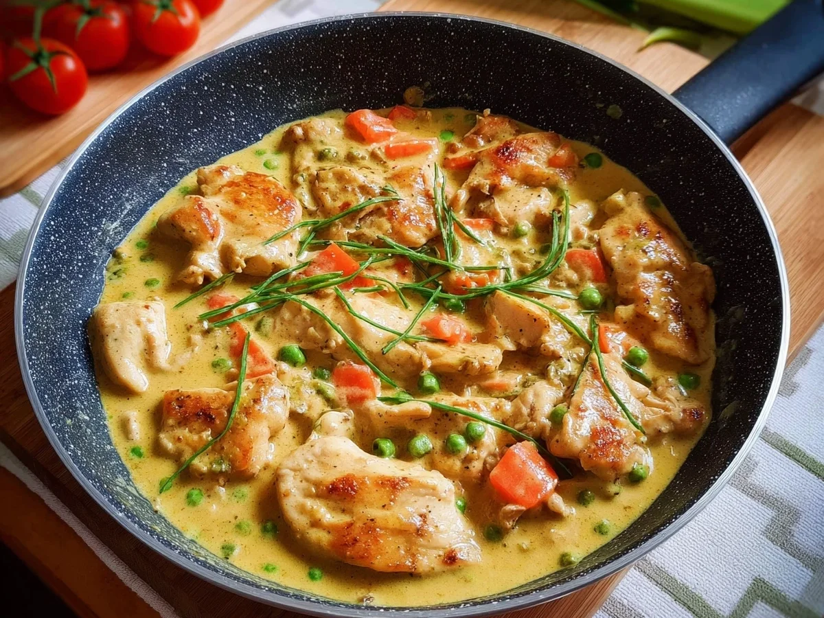 Schnelle Hähnchenpfanne mit cremiger Senfsauce - Bild 1