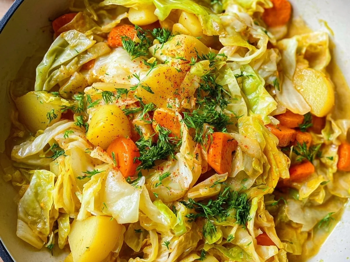 Schnelle Spitzkohlpfanne mit Kartoffeln Vegetarisch - Bild 1